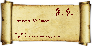 Harnos Vilmos névjegykártya